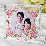 結婚祝い名入れギフト【思い出クリスタル名入れ】