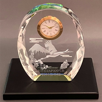 ファンタジー時計 名入れ 記念品 鶴 亀