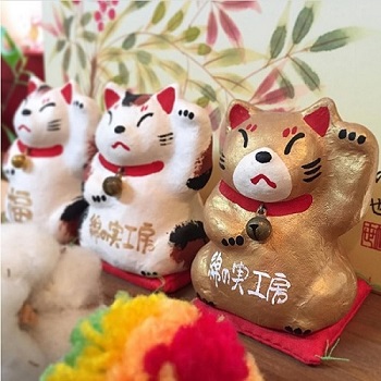 張子招き猫名入れ 招き猫名入れギフト 記念品 綿の実工房