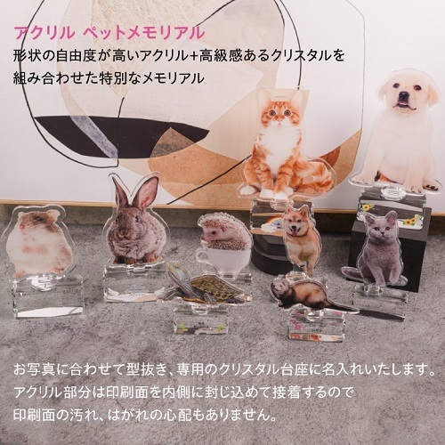 アクリルペットメモリアル名入れ 写真 ペット 記念品 オリジナルギフト