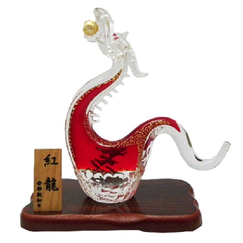 ガラス龍 寄贈プレートに名入れします 縁起物 辰 記念品