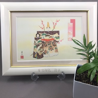 白の額縁名入れイメージ インテリアアート額絵 世界の名画・日本の名画・縁起画