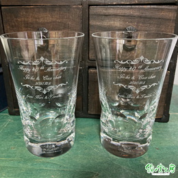 カガミクリスタルグラス名入れ彫刻 ビアグラス名入れ タンブラーグラス