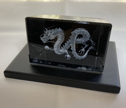 ３Ｄクリスタルレーザー彫刻名入れ オリジナル 干支十二支 卯 綿の実工房
