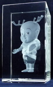 3dクリスタルレーザー彫刻名入れ記念品 3dクリスタルオリジナル彫刻 綿の実工房