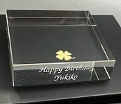 ガラス台座 サイズ小 名入れ彫刻 一輪挿し名入れ