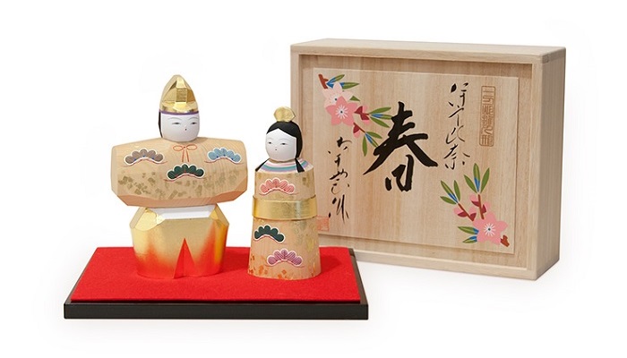 春 サイズ大 雛人形伊予一刀彫り木彫り 親王飾り おひなさま 南雲 桃の節句 初節句 名入れ木札