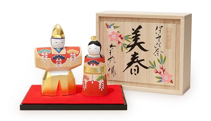 美春 サイズ小 雛人形伊予一刀彫り木彫り 親王飾り おひなさま 南雲 桃の節句 初節句 名入れ木札