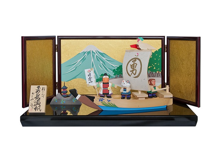 桃太郎勇気満帆 五月人形伊予一刀彫り木彫り 南雲 綿の実工房