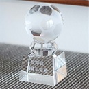 クリスタルスポーツトロフィー 名入れ記念品 オリジナル 木製の飾り台付 綿の実工房