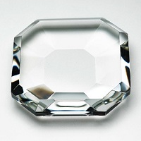 ガラス台座名入れ記念品 オクトゴン クリスタル 名入れギフト 名入れ記念品 綿の実工房