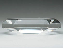 ガラス台座名入れ記念品 オクトゴン クリスタル 名入れギフト 名入れ記念品 綿の実工房