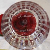 バカラグラス名入れ 名前・記念日入り 底面 綿の実工房