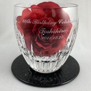 ラックヌーボー コースター マーブルブラック 丸型 バカラグラス 綿の実工房