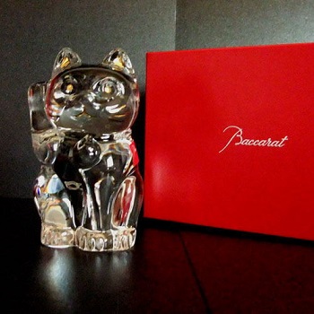 バカラ招き猫 クリア 記念品 綿の実工房