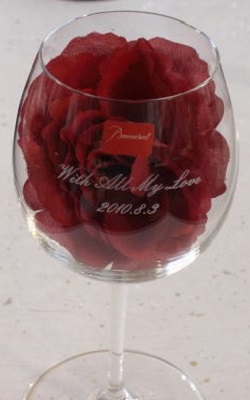 オノロジーブルゴーニュ ワイングラス 側面名入れ バカラグラス名入れ Baccarat 名入れギフト・名入れ記念品 綿の実工房