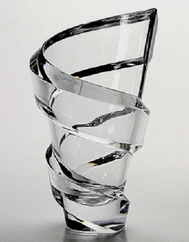 スパイラル花瓶2 バカラ baccarat 花瓶 名入れ 彫刻 ギフト 記念品 贈り物 綿の実工房