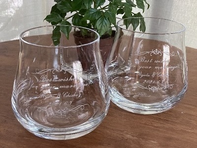 バカラグラス名入れ シャトー タンブラー baccarat ペアグラス 側面名入れ 名前入りグラス 名入れギフト 記念品 綿の実工房