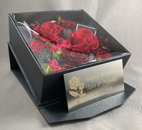 フラワーギフト ボックススクエア レッドS フラワーギフト記念品