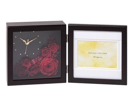 フラワー時計&フォトフレーム プリザーブドフラワー フラワーギフト