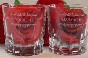 グラス名入れ ペアグラス 結婚記念 結婚祝い 名前入りギフト オリジナルギフト 記念品 綿の実工房
