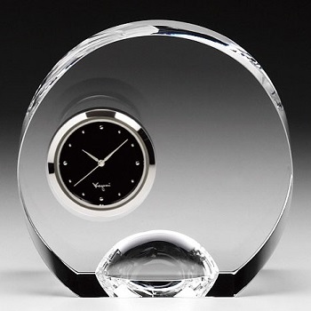 Q425 カガミクリスタル製 時計名入れ 名入れギフト・名入れ記念品 綿の実工房