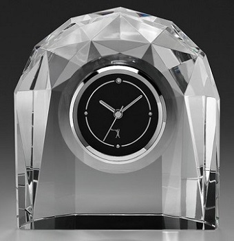 Q435 カガミクリスタル製 時計名入れ 名入れギフト・名入れ記念品 綿の実工房