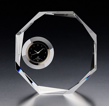 Q727 カガミクリスタル製 時計名入れ 名入れギフト・名入れ記念品 綿の実工房