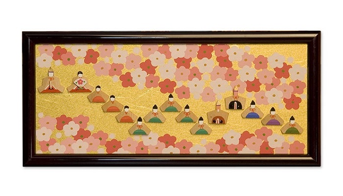 雛行列 雛人形一刀彫木彫り おひなさま 壁掛け 南雲 桃の節句 初節句