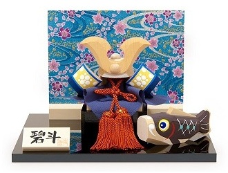 五月人形 伊予一刀彫木彫人形・皐月人形 南雲 段飾り 兜 桃太郎 金太郎