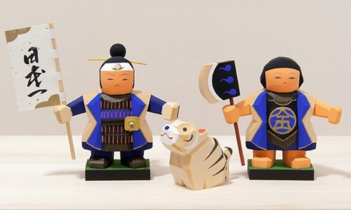 陽翔三段飾り 五月人形 伊予一刀彫 木彫人形 南雲 桃太郎 金太郎 寅