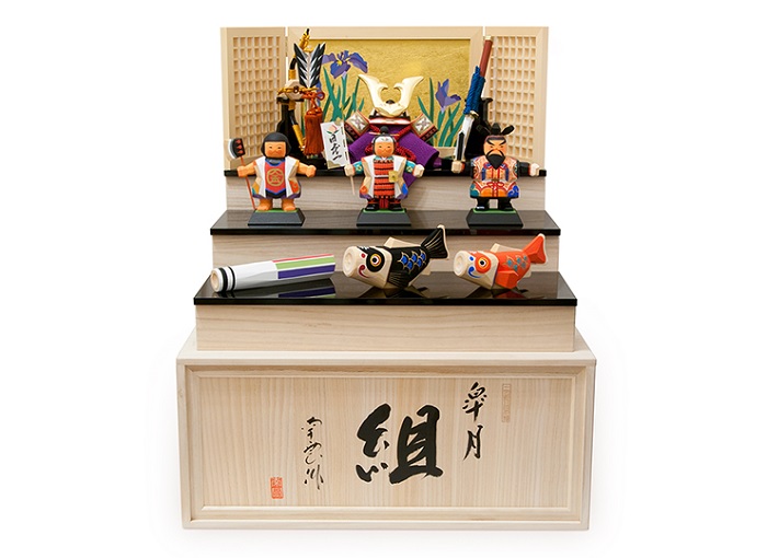 新生皐月組 サイズ大 五月人形 伊予一刀彫 木彫人形 南雲 端午の節句 初節句